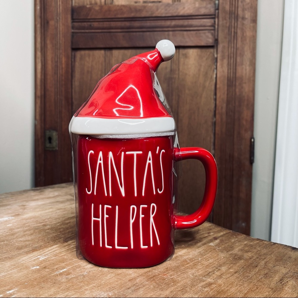 Rae Dunn Santa’s Helper covered Mug. NEW